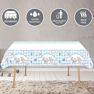 AVONO Cinnamoroll Birthday Decorations, 20 Plates, 20 Napkins and 1 Tablecover for Boys Girls Party Supplies