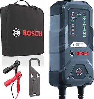 Bosch C30 Battery Charger, 3.8 Amps with Trickle Function - For 6V/12V Lead-acid, EFB, GEL, AGM and SLI Batteries, Comes with a UK Style Plug