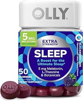 Extra Strength Sleep Gummy, 5 mg Melatonin, L-Theanine, Chamomile, Lemon Balm, Sleep Aid, BlackBerry - 50 Count