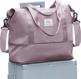 Travel Duffel Bag, Sports Tote Gym Bag, Shoulder Weekender Overnight Bag for Women