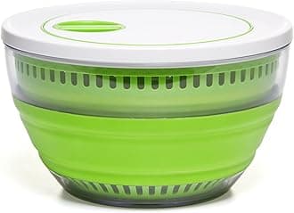 PrepWorks 4 Qt Collapsible Salad Spinner – Space-Saving, BPA-Free, Easy-to-Use for Quick Salad Washing & Drying, Dishwasher Safe