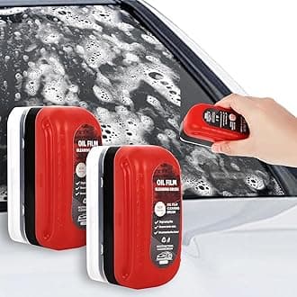 (Pack of 2) Automotive Oil Film Cleaning Brush, Glass Cleaning Board, Car Glass Oil Film Removal Cleaner, Powerful Windshield Cleaner & Remover, Enhance Visual Effect of Windshield
