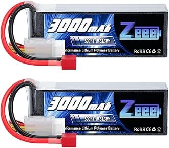 Zeee 3S Lipo Battery 3000mAh 11.1V 50C with T Connector Soft Pack RC Battery for RC Airplane RC Helicopter RC Car RC Truck RC Boat UAV Drone FPV(2 Pack)