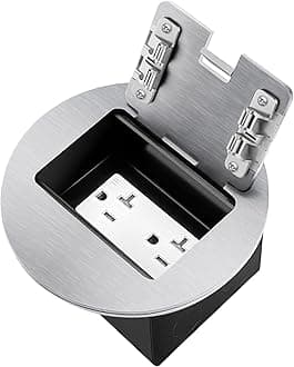Recessed Floor Outlet Box 20 Amp Floor Electrical Outlet Tamper Resistant (TR, Silver)
