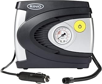 RING RAC610 12V Analog Tire Compressor, Inflates Fully deflated car tire in 4.5 Minutes