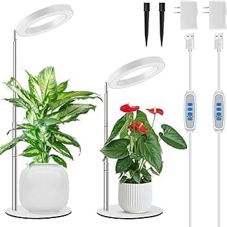 Grow Lights for Indoor Plants, 80 LEDs Full Spectrum Plant Lights for Indoor Growing with 2 Mounting Options, 6/12/16H Timer, 3 Spectrum Modes, 9.8"-37" Height Adjustable Grow Lamp, 2 Pack