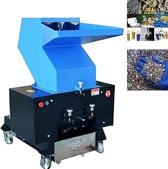 TECHTONGDA 7.5KW Plastic Shredder Granulator Electric Plastic Bottle Chipper Crusher Heavy Duty Disintegrator Grinding Machine for Recycling Three-Phase 208V