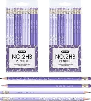 ECOTREE Pencils #2 Pre-Sharpened Pencils for Kids Number 2 Pencil with Erasers for School, Writing, 24 Count