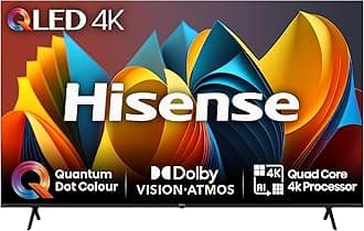 85 Inch 4K QLED Smart TV 85E7NQTUK - Quantum Dot Colour, 4K AI Processor, Dolby Vision Atmos, Smooth Motion, Sports Mode, Vidaa OS with Freely, Youtube, Netflix and Disney+ (2024 Model)