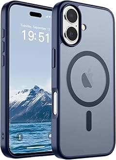 Magnetic for iPhone 17 Case (Compatible with MagSafe)(Military Grade Drop Protection) Translucent Matte Shockproof with Anti-Fingerprint Phone Cover 2025,Navy Blue