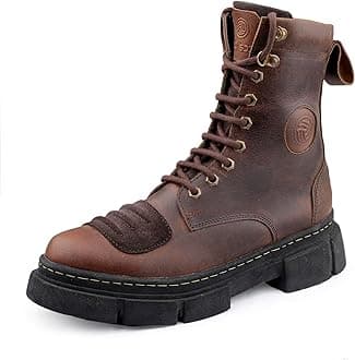 SINISTER Oil Pull-Up leather combat boots for Men With chunky rubber lug sole | Genuine Leather Boots