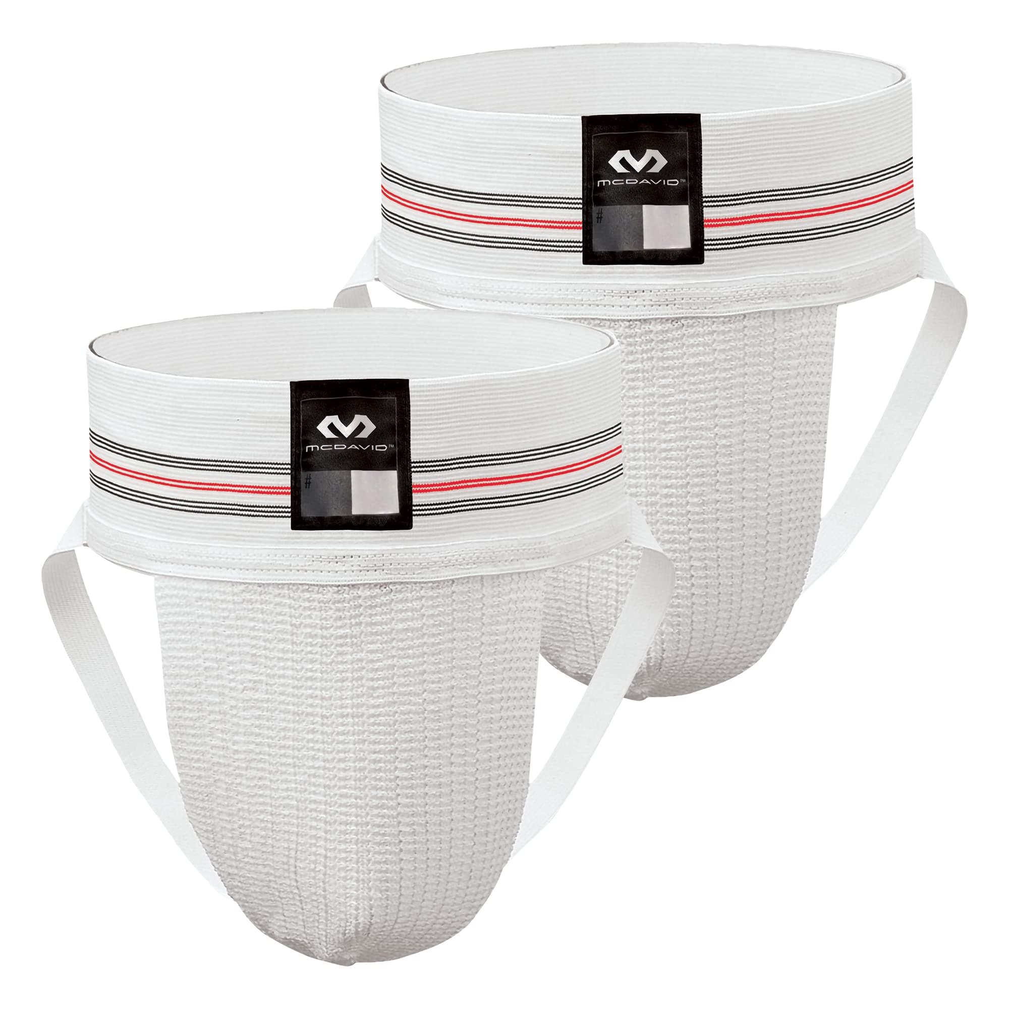 McDavid Men's Athletic Supporter with Stretch Mesh Pouch, Jock Strap Protection, (Cup NOT Included) Pack of 2