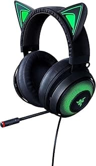 Razer Kraken Kitty Edition - Gaming Headset (The Cat Ears USB Gaming Headset, Chroma Lighting, Wired for Cross-Platform Gaming, 50 mm Driver, 3.5 mm Cable with Line Controls) Black