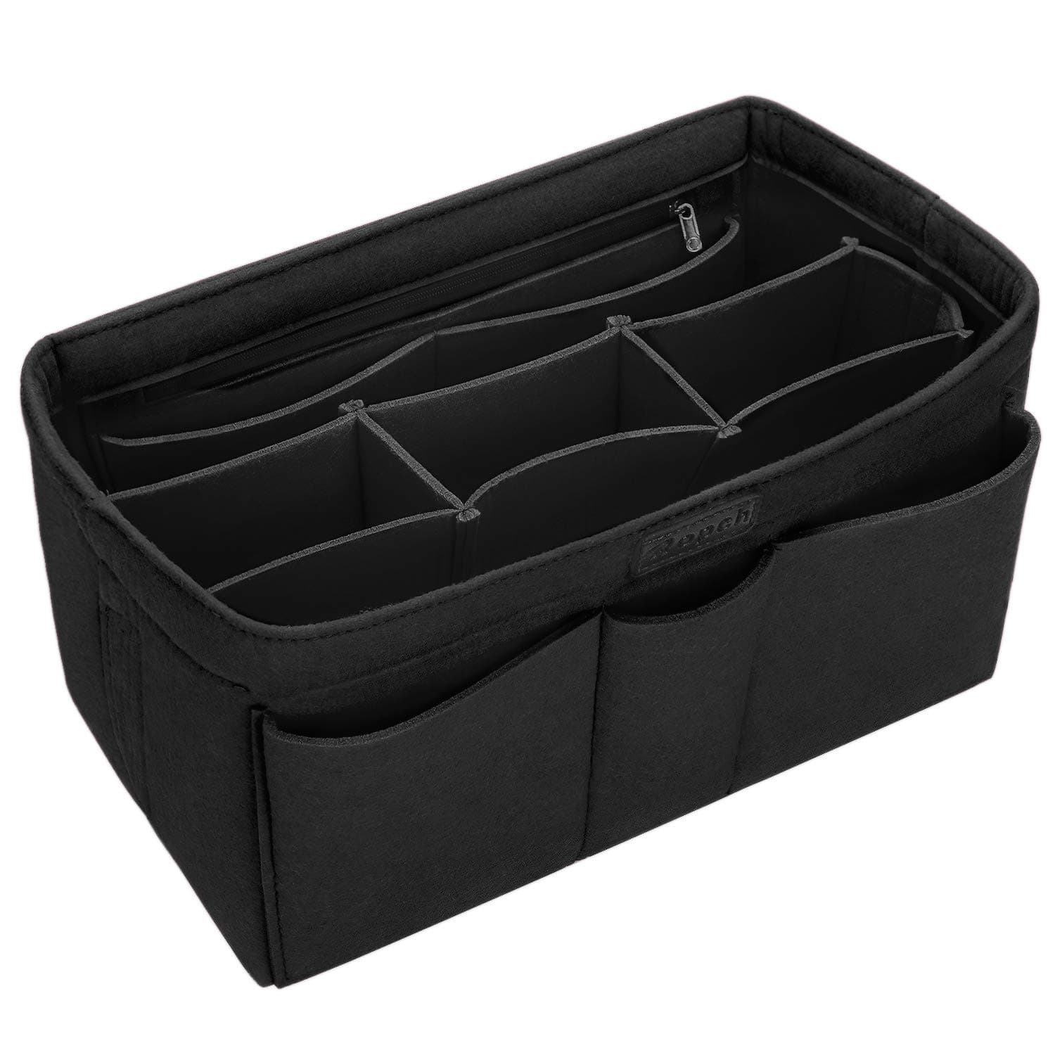 Felt Handbag Organiser Storage Bag Interior with Multi Pockets, Black, M