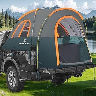 Truck Bed Tent 5.5-6ft: Easy Set Up Umburato Pickup Truck Tents for Camping, Waterproof PU3000mm Canopy for Truck Camper, Portable, Spacious for 2 Person Green