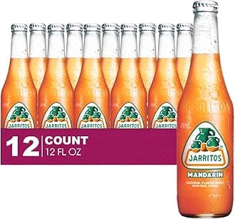 Jarritos 12-Pack of Mandarin Mexican Soft Drink Glass Bottle 12 fl oz Made with 100% Natural Sugar
