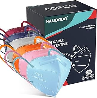 KN95 Face Masks 60 Packs Multi Color