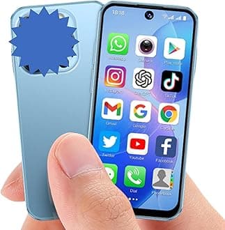 Mini Phone World's Smallest Mini Smartphone with 3.88'' HD Screen Android Unlocked Face ID 2G+16G Quad Core Dual Sim Mobile Phones for Student Best Gift for Kids (Blue)