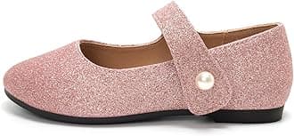 FUNKYMONKEY Toddler/Little Girl Mary Jane Dress Shoes Casual Slip on Ballet Flat