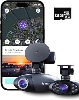 Nexar Pro Dash Camera for Cars | Compact Dash Cam Front and Inside View with Night Vision & 24/7 Parking Mode | Full HD Dashboard Camera with WiFi Wide Angle Views (128 GB)
