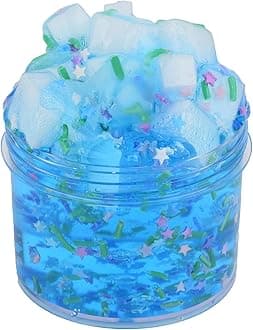 BeiyeiDei Jelly Cube Crunchy Slime, Clear Slime for Girls Boys, Non Sticky Stress Relief Toy and Party Prizes, Birthday Gift(8oz 200ml)