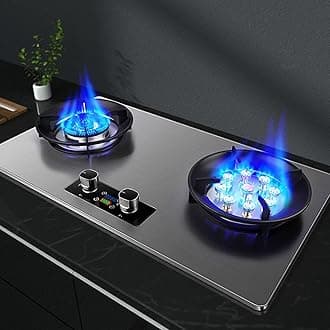 75cm Gas Stove With 2 Burners, 5.0/5.2KW High Flame Stove, Anti-gas Leakage Flame Protection Timer, Suitable For Home Kitchens (Size : NG)