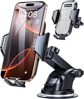 andobil Car Phone Mount [Ultra Stable & Big Phones Friendly] Cell Phone Holders for Your Car Dashboard Windshield Vent Truck, Car Phone Holder Mount for iPhone 16 15 14 13 12 Pro Max Samsung S24 S23