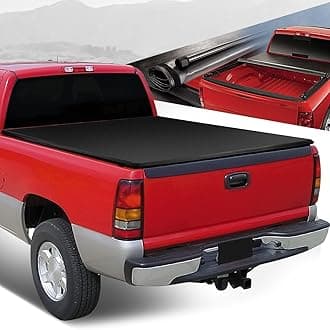 Auto Dynasty Roll-up Truck Bed Tonneau Cover Compatible with Chevy Silverado/GMC Sierra 1500 2500 3500 & Heavy Duty 6.5Ft Fleetside/Styleside Bed 1999-2007, Matte Black Vinyl Soft Top