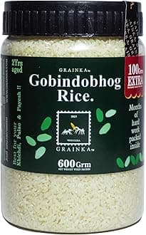 2021 BHARAT INDIA GRAINKA Gobindobhog Rice || 600 g || Premium Aged Aromatic Rice || Ideal for Khichdi, Pulao & Traditional Dishes || Naturally Fragrant & Flavourful