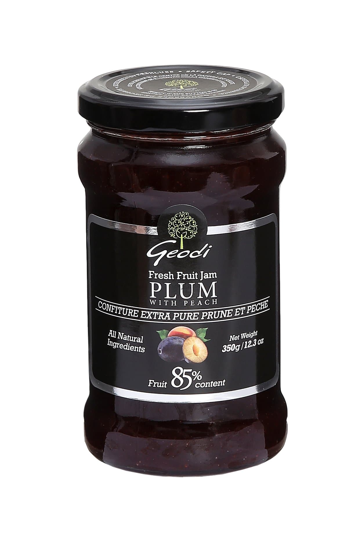 Pure Extra 85% Fruit Plum with Peach Jam, 350 g (Pack of 2)
