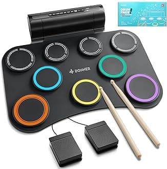 Electric Drum Pad, 9 Pads Electronic Drum Set Roll Up Quiet Drum Pad Built-in Speaker, 40 Drum Lessons Included, Kids Holiday & Birthday Instrument Toys