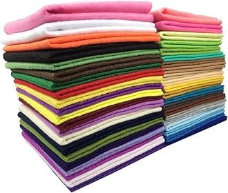 Misscrafts 42pcs 12"X12" 1.5mm Thick Soft Felt Nonwoven Fabric Sheet Pack DIY Craft Patchwork Sewing Squares Assorted Colors with Thread Bag