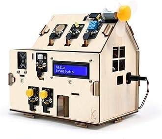 IOT ESP32 Smart Home Starter Kit for Arduino and Python,Electronics Home Automation Coding Kit, Wooden House DIY Sensor Kit,STEM Educational Set for Adults Teens 15+