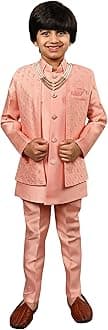 AHHAAAA Kids Ethnic Silk Blend Indo-Western Sherwani Set For Boys 504MF