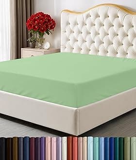 Full Fitted Sheet - Bottom Sheet - Deep Pocket - Soft Microfiber -Shrinkage and Fade Resistant-Easy Care -1 Fitted Sheet Only (Sage)