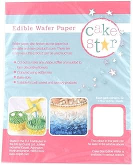 White Wafer Paper, 178 x 142mm, 12 Sheets, Rice Paper For Baking and Cake Decorating