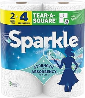 Tear-A-Square® Paper Towels, 2 Double Rolls = 4 Regular Rolls, 2 Count (Pack of 1)