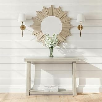 Plank+Beam Solid Wood Console Table with Storage, 46 Inch, Sofa Table with Shelf, Narrow Entryway Table for Hallway, Behind The Couch, Living Room, Foyer, Easy Assembly, Seashell