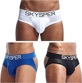 SKYSPERMen's Jockstrap Breathable Mesh 2pcs 3pcs 4pcs Jock Strap Male Underwear, Athletic Supporters for Men