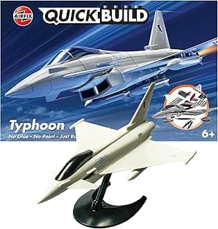 J6002 Eurofighter Typhoon Jet - Quick-Build Kit, Silver, 231 x 160 x 77 cm