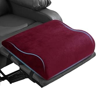 Extra Large Recliner Leg Pillow, Foam Foot Rest Cushion Wave Shape Recliner Footrest Extender, Multi Purpose Back & Lumbar Support Pillow for Bed, Sofa Couch, (Burgundy)