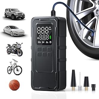 Tire Inflator Portable Air Compressor, 150PSI & 20000mAh Air Pump for Car Tires with Digital Tire Pressure Gauge, Electric 4X Fast Inflation Portable Tire Inflator for Car, Motorcycle, Bike, Ball