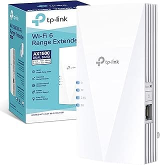 RE500X WiFi 6 AX1500Mbps, WiFi Extender Booster, Internet Booster, Gigabit Ethernet Port, WiFi Booster Range Extender, EasyMesh, Access Point, WiFi Repeater, App Control Easy Setup, UK Plug