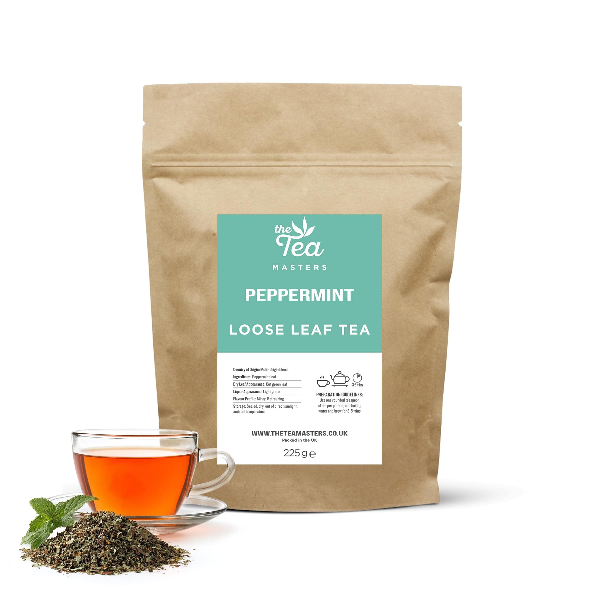 The Tea Masters Loose Leaf Tea - Peppermint (1x225g)