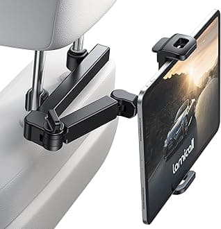 Lamicall Car Headrest Tablet Holder - [3 in 1 Extension Arm] Adjustable Tablet Car Mount for Back Seat, Gifts Road Trip Essentials for Kids, for 4.7-11" Device Like iPad Pro, Air, Mini, Galaxy, Fire