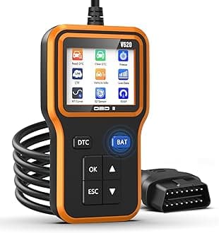 OBD2 Scanner with Upgrade Battery Tester - Diagnostic Tool for Cars That Check Engine Light & Emissions Readiness Read and Clears Vehicle Error Codes for All OBD II Protocol Vehicles Since 1996 Orange