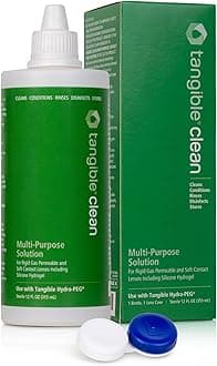 - Tangible Clean Multi-Purpose Contact Lens Solution for Scleral and Gas Permeable Contact Lenses, with Lens Case, 12 Fl Oz
