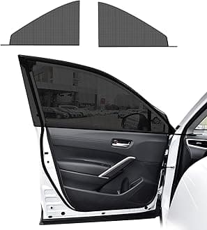 2 PCS Window Shades, Auto Front Rear Side Sun Shades for Block Heat & UV Protection, Breathable Mesh Baby Screen Covers, Universal Car Accessories (Front)