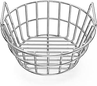 onlyfire Charcoal Ash Basket Fits Small Big Green Egg, Stainless Steel Charcoal Holder with Handles, Grilling Accessories for Better Airflow