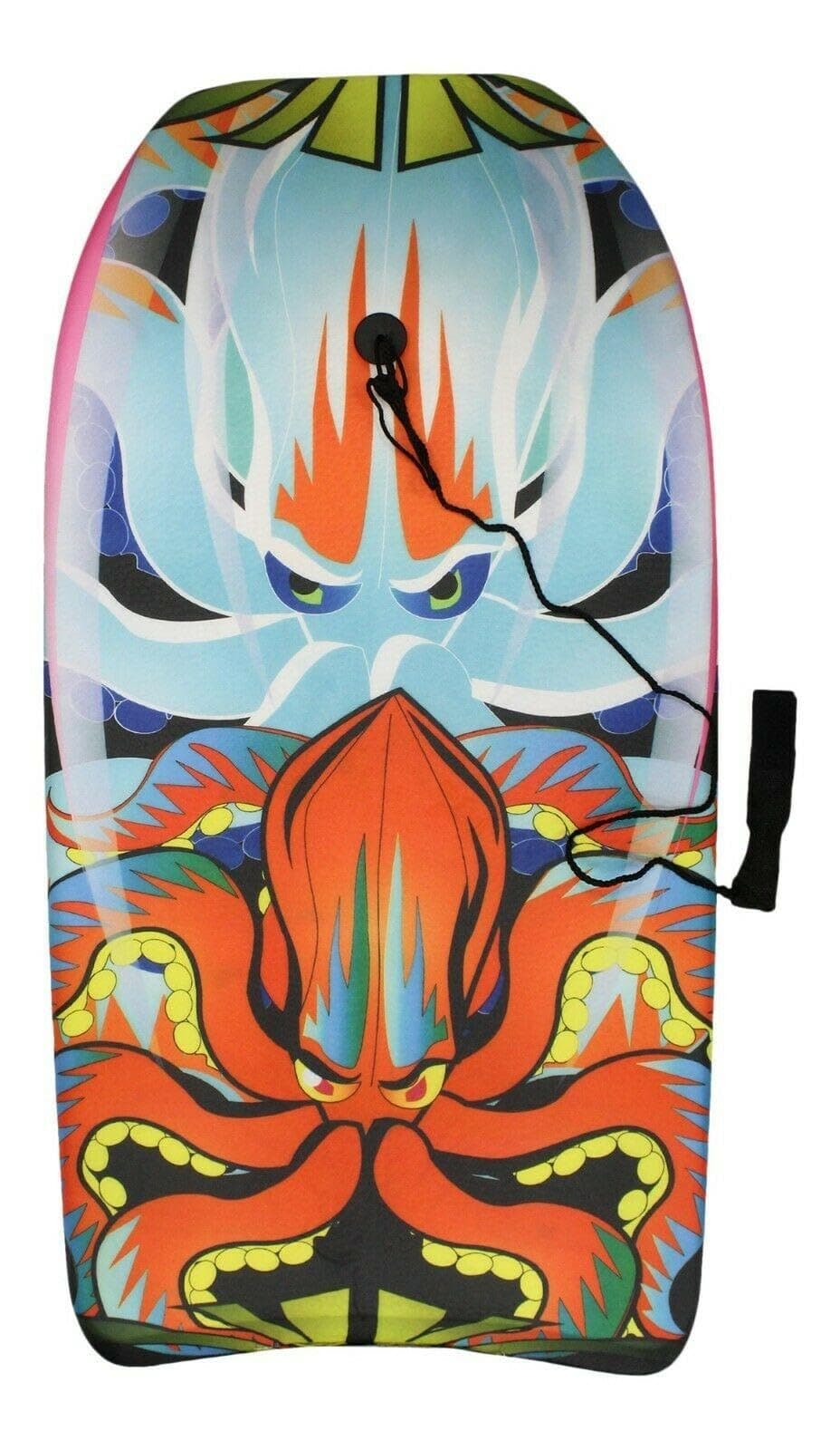 Koopp36” Foam Surfboard with Leash & Strap, Multicoloured Octopus | Large Kids & Adults Bodyboard | Lightweight & Durable Beach Board, Swimming & Surfing Accessory | Adults & Teens Beginner Bodyboard